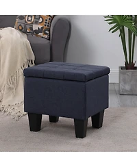 flynama 3-In-1 Tufted Linen Storage Ottoman Bench Combination