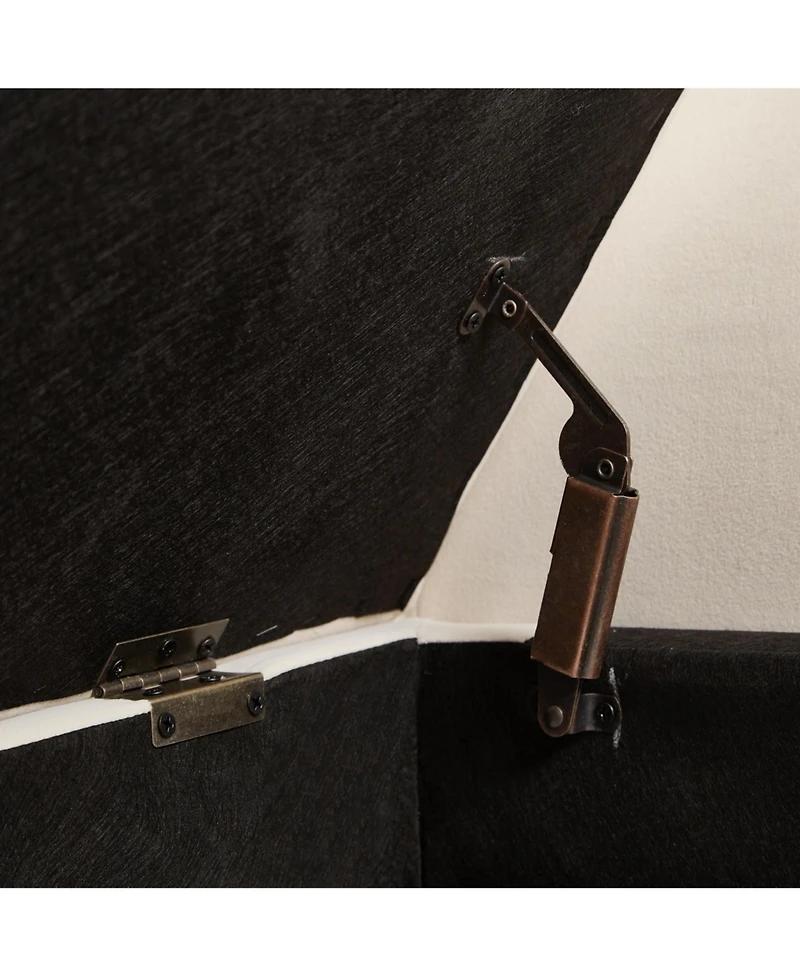 Flynama 51.5" Beige Milk Velvet Curved Arm Storage Bench