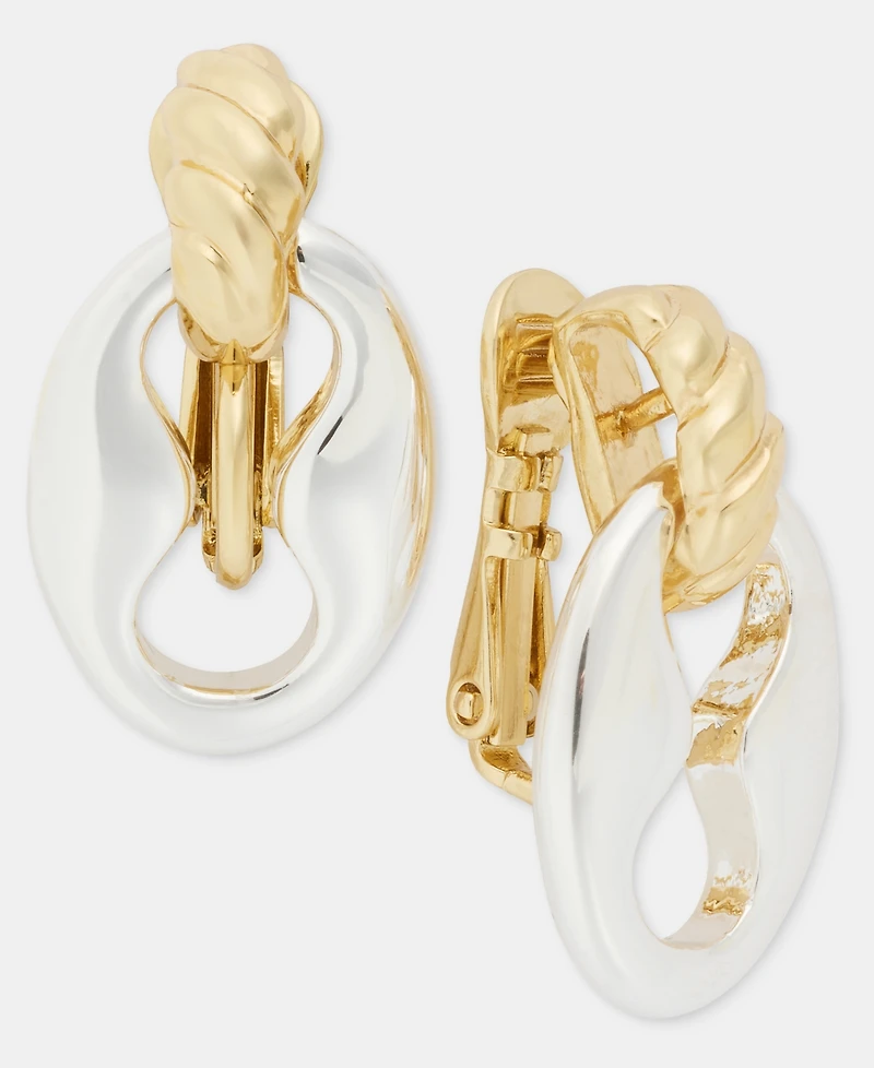 Anne Klein Twisted Openwork Clip-On Drop Earrings