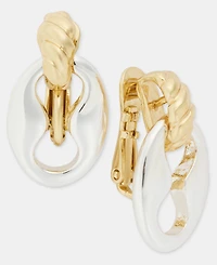 Anne Klein Twisted Openwork Clip-On Drop Earrings