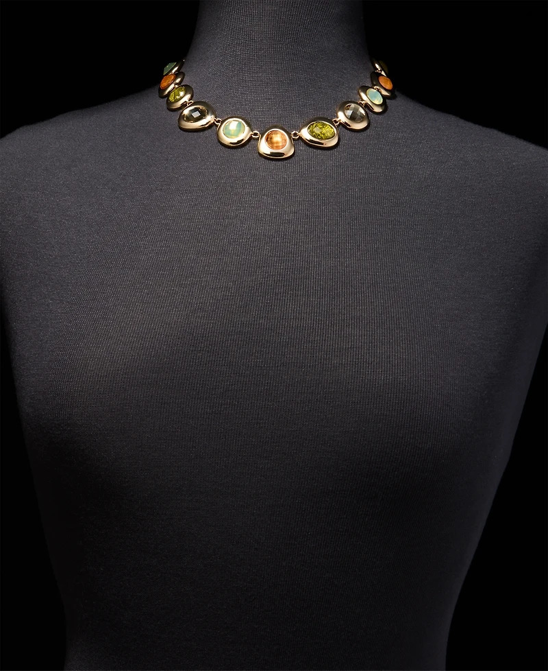 Anne Klein Stone Pebble Collar Necklace, 16" + 3" extender