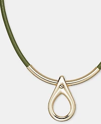Anne Klein Teardrop Leather Cord Pendant Necklace, 16" + 3" extender