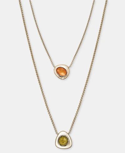 Anne Klein Stone Pebble 30" Layered Pendant Necklace