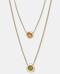 Anne Klein Stone Pebble 30" Layered Pendant Necklace