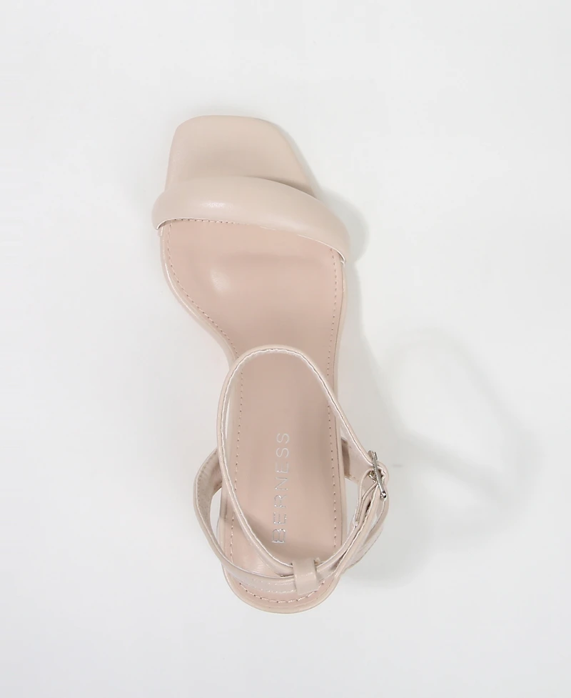 Berness Women's Jasmine Elegant Puffy Strap Block Heel Sandals