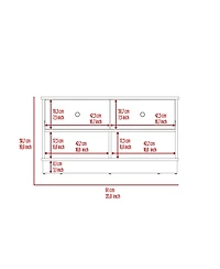 Flynama Storage Bench with 2 Open Shelves and 2 Drawers