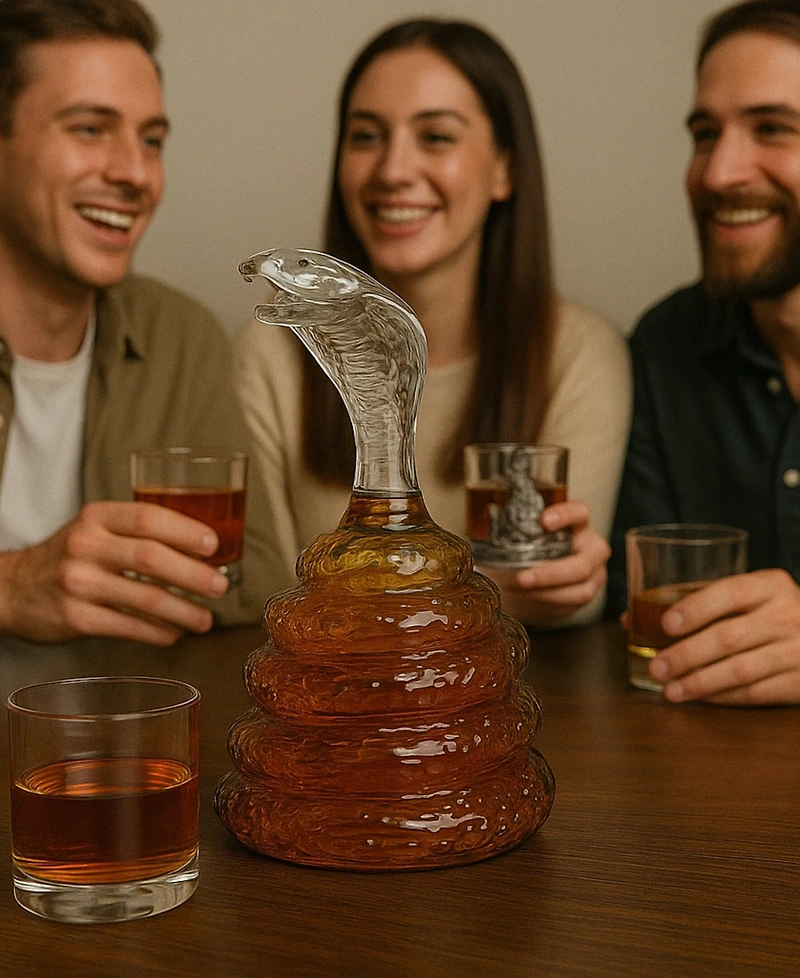 The Wine Savant King Cobra 17 oz. Whiskey Decanter