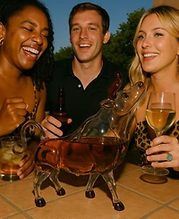 The Wine Savant Charging Bull Head Up 34 oz. Whiskey Decanter