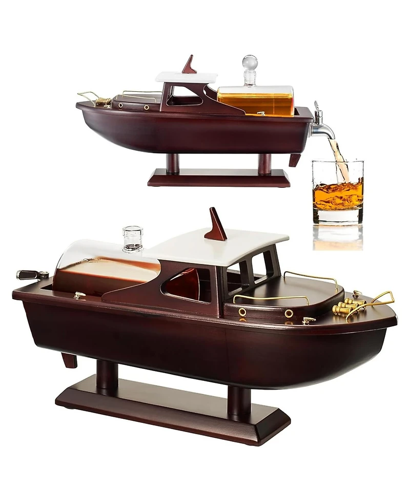 The Wine Savant 27 oz. Glass Ship Decanter