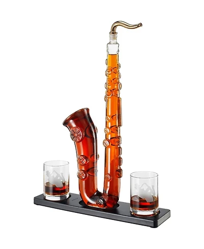 The Wine Savant Saxophone 34 oz. Decanter Set