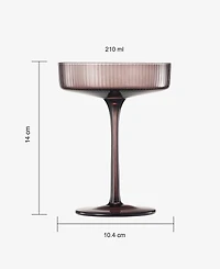 The Wine Savant Venus Ribbed Coupe Glasses, Set of 6
