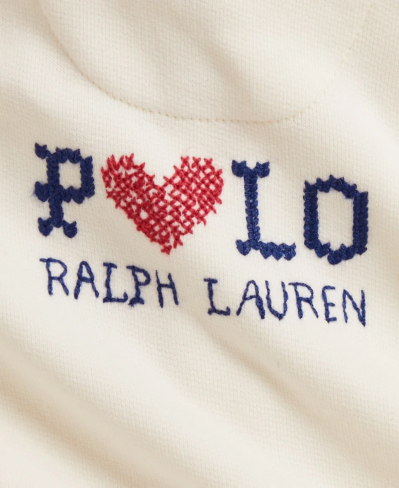 Polo Ralph Lauren Baby Girls' Logo Fleece Cardigan Long-Sleeve Top and Pants, 2-Piece Set