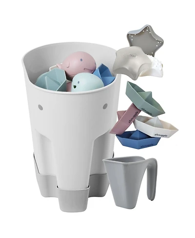 Shnuggle Baby Boys' and Baby Girls' Bath Accessory Bundle, 4-Piece Set