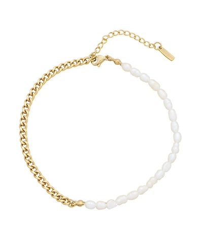 St. Moran Tarnish-Resistant Gold Natural Freshwater Imitation Pearl 1/2 Chain Eden Anklet