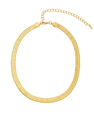 St. Moran Gold 7mm Herringbone Amelia Chain Necklace