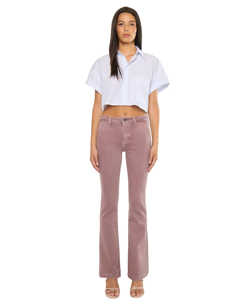 KanCan Women's Max Mid Rise Trouser Bootcut Jeans