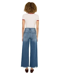 KanCan Women's Aruli Essentials High-Rise Crop Wide-Leg Jeans