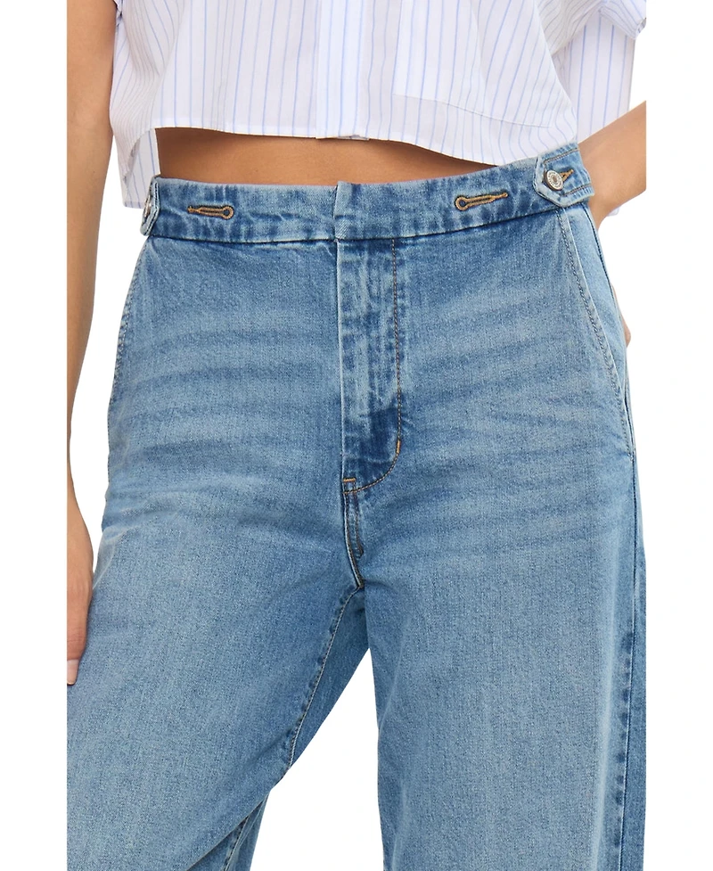 KanCan Women's Marnie Ultra High Rise Wide Leg Trouser Jeans