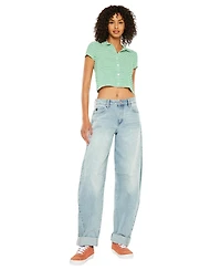 KanCan Women's Karin Low Slung Horseshoe Jeans