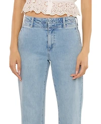 KanCan Women's Islan High Rise Wide Flare Jeans