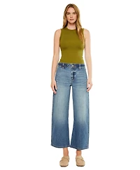 KanCan Women's Bells Mid Rise Loose Barrel Jeans