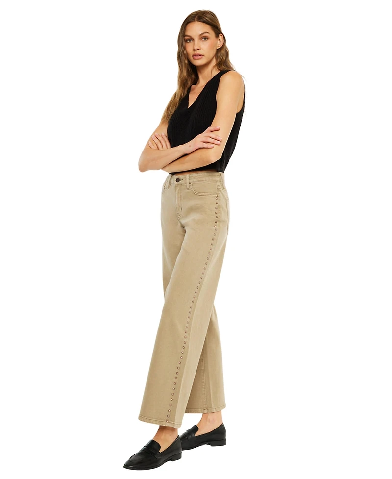 KanCan Women's Ellie Mid Rise Wide Leg Jeans