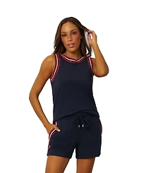 Cable & Gauge Women's Sporty Stripe Trim Tank