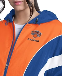 G-iii 4Her by Carl Banks Women's Royal/Orange New York Knicks Quarterback Lightweight Oversized Full-Zip Jacket