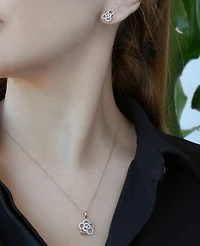 Wrapped in Love Diamond Rose Pendant Necklace (1/4 ct. t.w.) in 10k Yellow Gold