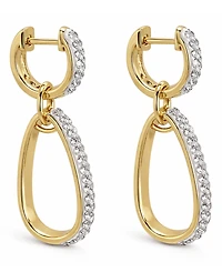 And Now This Crystal Drop Hinged Hoop Earrings