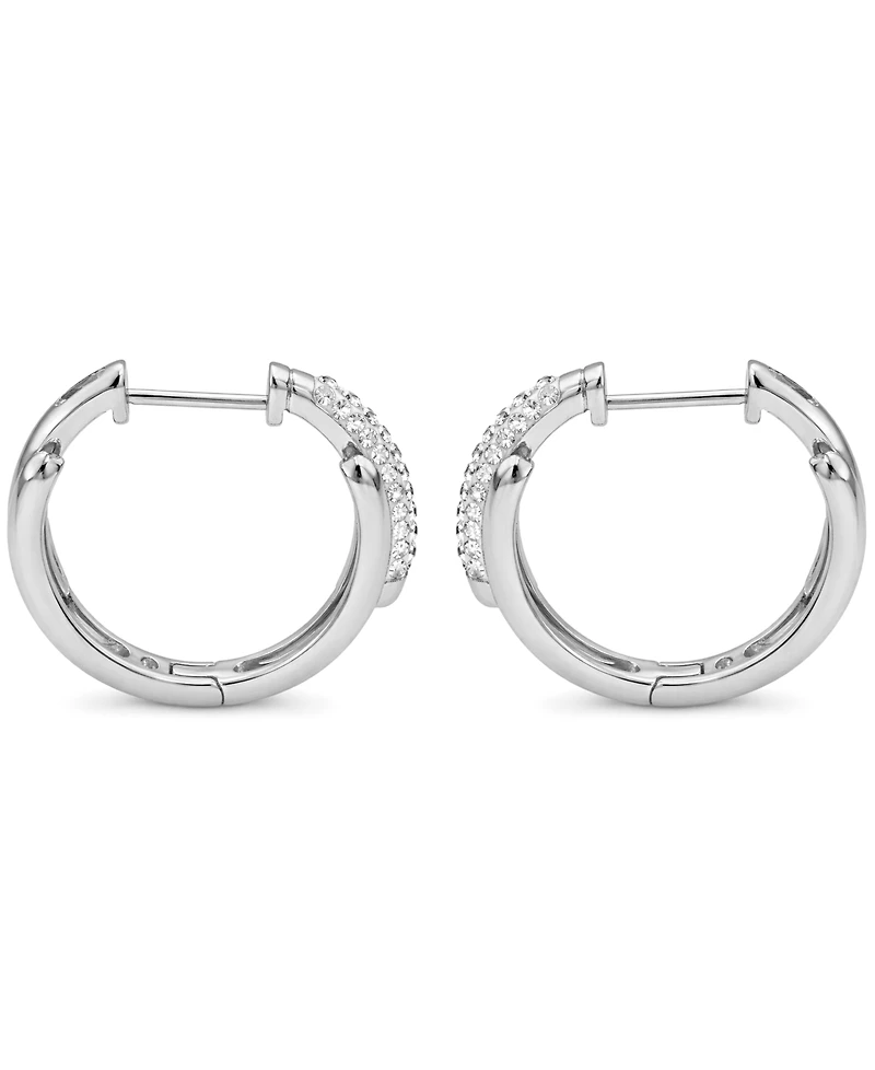 And Now This Crystal Bypass Hinged Hoop Earrings
