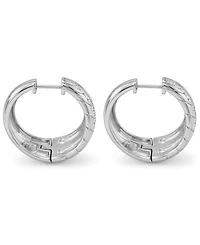 And Now This Crystal Center Graduated Hinged Hoop Earrings
