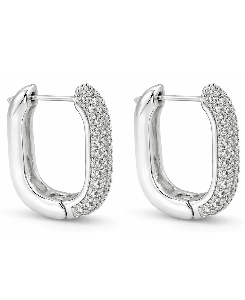 And Now This Cubic Zirconia Hinged Hoop Earring