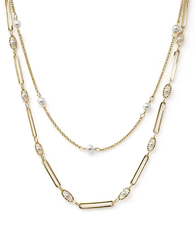 And Now This Simulated Cultivated Pearl Double Strand Necklace