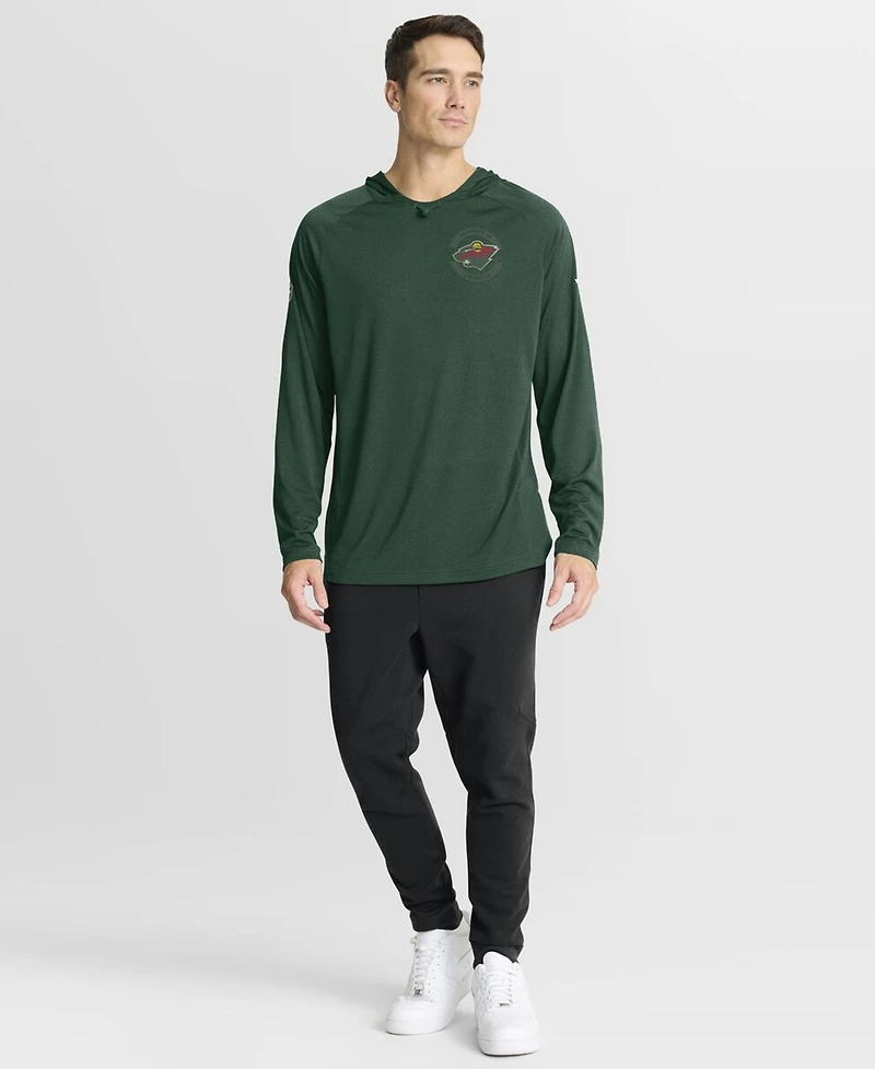 Fanatics Men's Green Minnesota Wild Authentic Pro Rink Raglan Hoodie