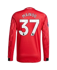 Adidas Men's Kobbie Mainoo Red Manchester United Home 2025/26 Authentic Player Long Sleeve Jersey