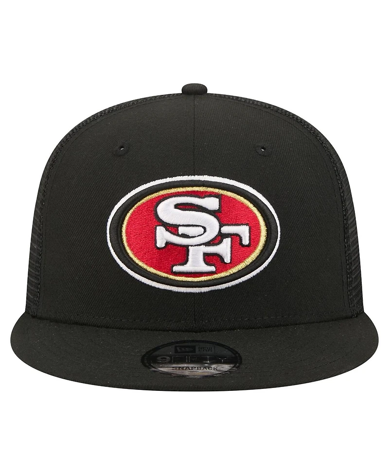 New Era Men's Black San Francisco 49ers Core Team 9FIFTY Trucker Snapback Hat