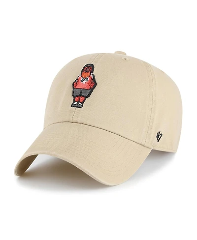 '47 Brand Men's Khaki Philadelphia Flyers Gritty Alternate Logo Clean Up Adjustable Hat