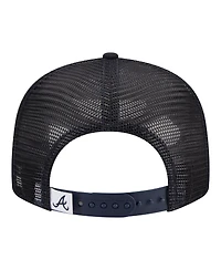 New Era Big Boys and Girls Navy Atlanta Braves 9FIFTY Trucker Snapback Hat