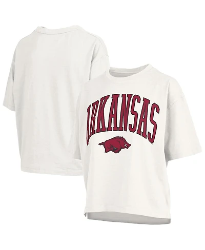 Pressbox Women's White Arkansas Razorbacks Nelson T-Shirt