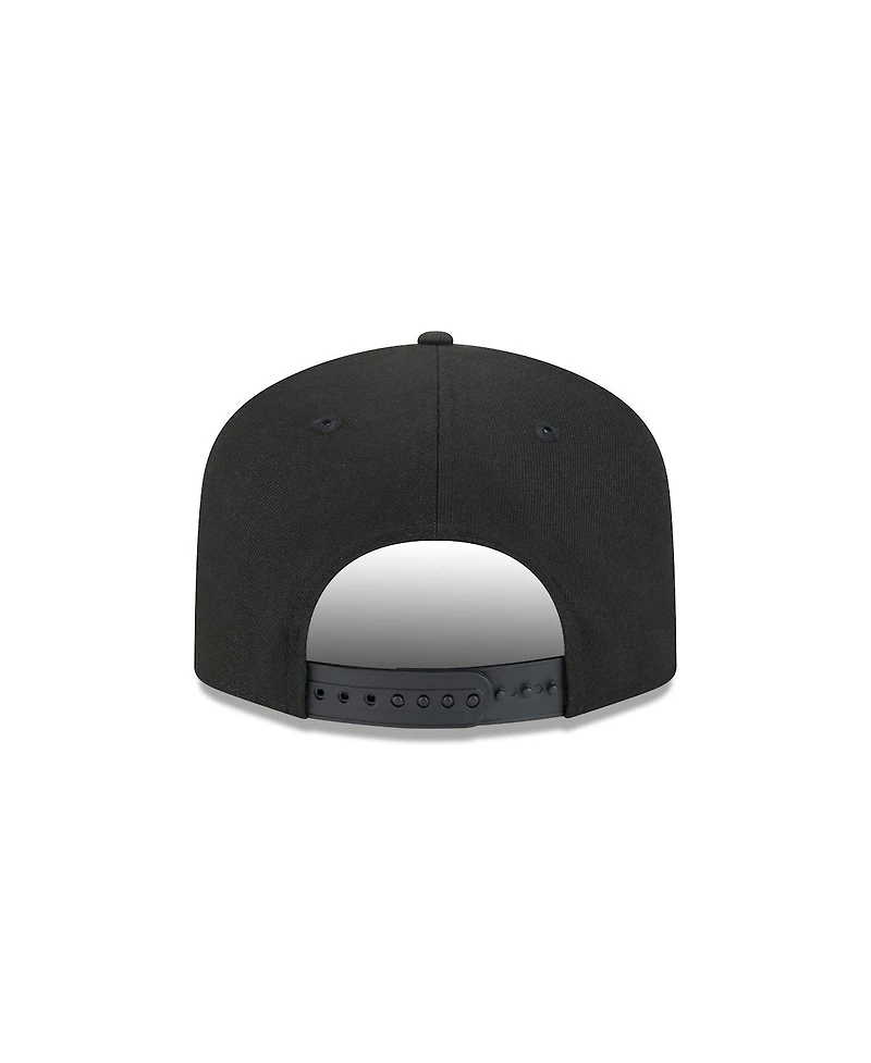 New Era Men's Black Anaheim Ducks Script A-Frame 9FIFTY Snapback Hat