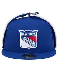 New Era Men's Blue York Rangers Injection Dog Ear Classic Fitted Hat
