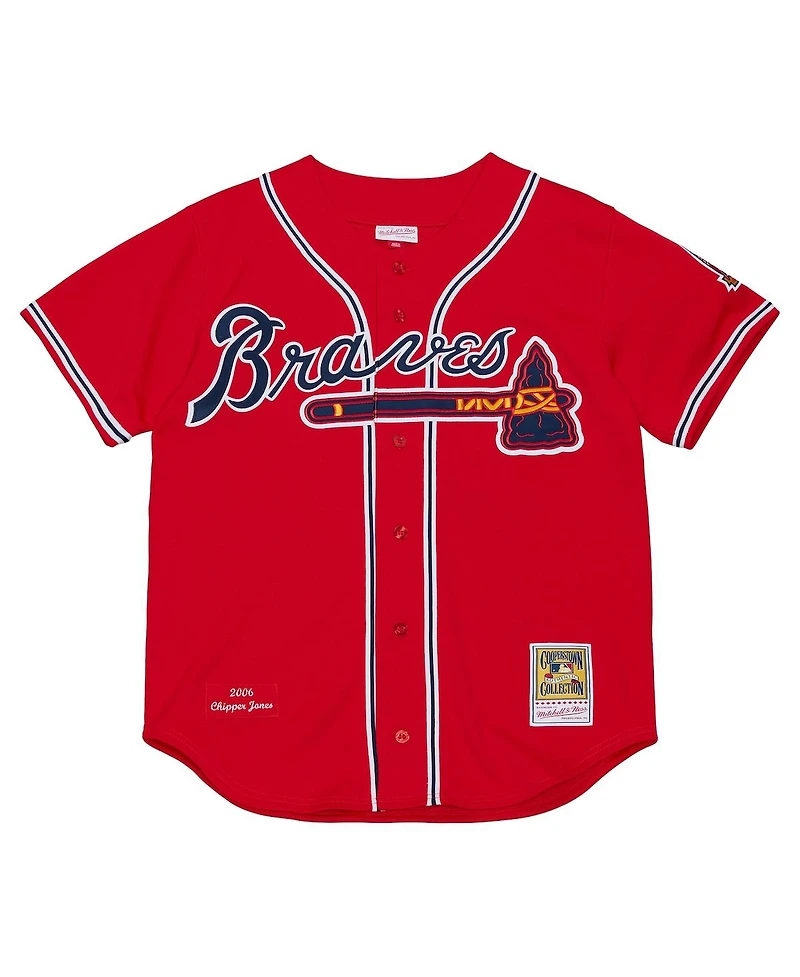 Mitchell & Ness Men's  Chipper Jones Red Atlanta Braves 2006 Cooperstown Collection Authentic Jersey