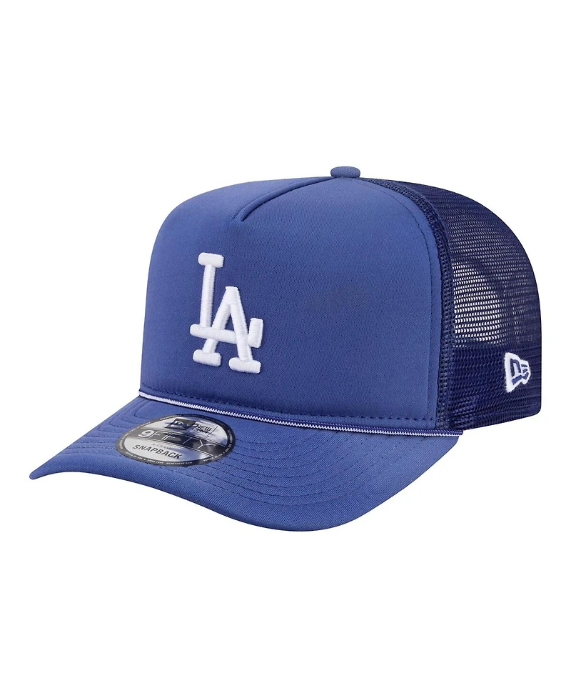 New Era Men's Royal Los Angeles Dodgers Worn A-Frame 9FIFTY Trucker Snapback Hat