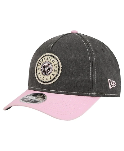 New Era Men's Black Inter Miami Cf Jersey Hook 9FORTY Adjustable Hat