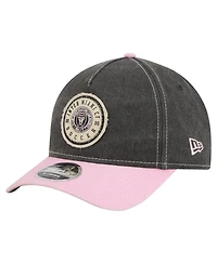 New Era Men's Black Inter Miami Cf Jersey Hook 9FORTY Adjustable Hat