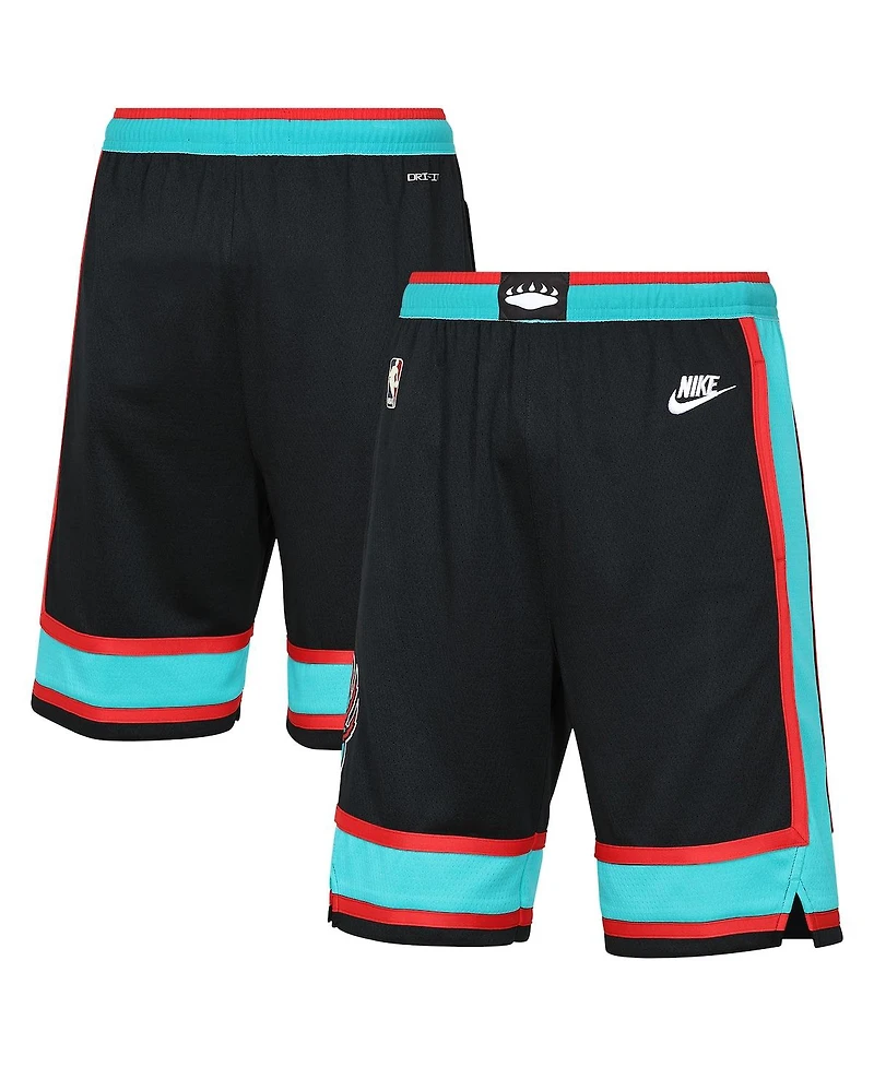 Nike Big Boys and Girls Black Memphis Grizzlies Hardwood Classics Dri-fit Swingman Shorts