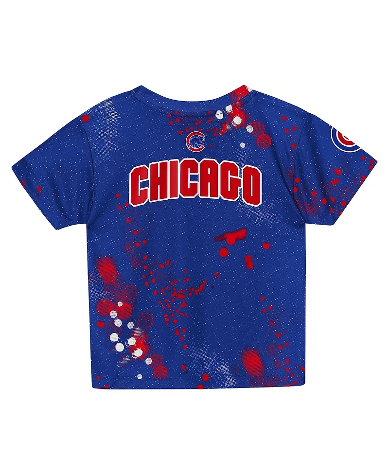 Outerstuff Preschool Royal Chicago Cubs Pinch Hitter Infielder T-Shirt and Shorts Set