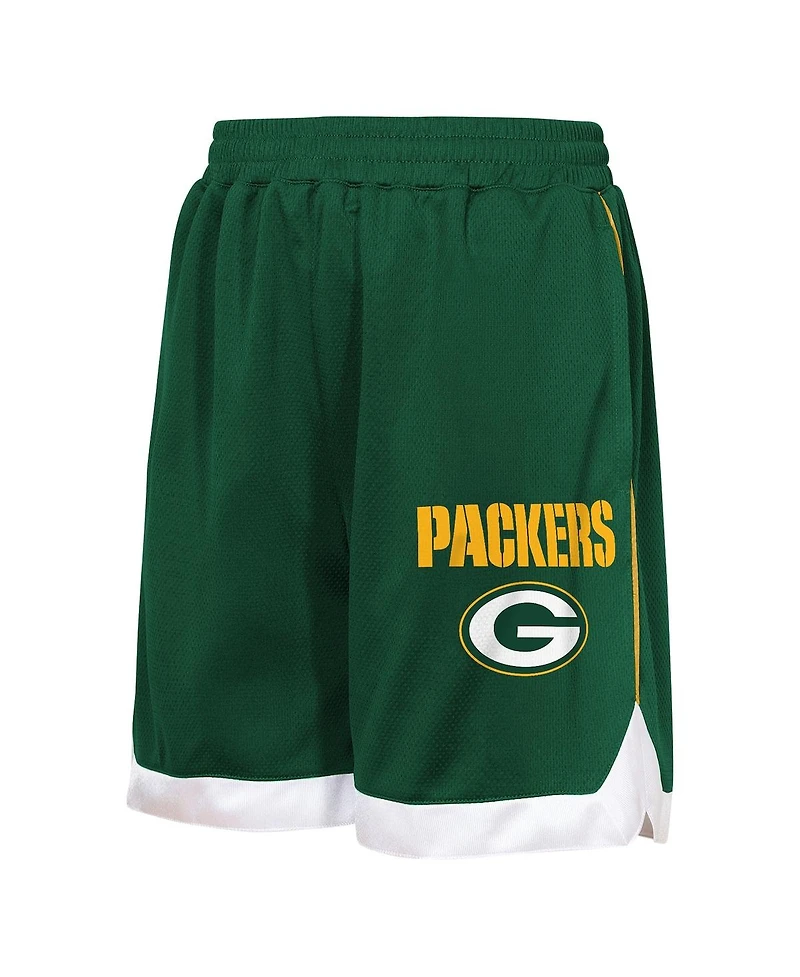 Outerstuff Big Boys and Girls Green Bay Packers All Star Mesh Shorts