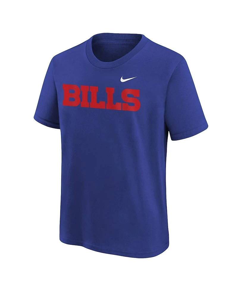 Nike Big Boys and Girls Royal Buffalo Bills Wordmark T-Shirt